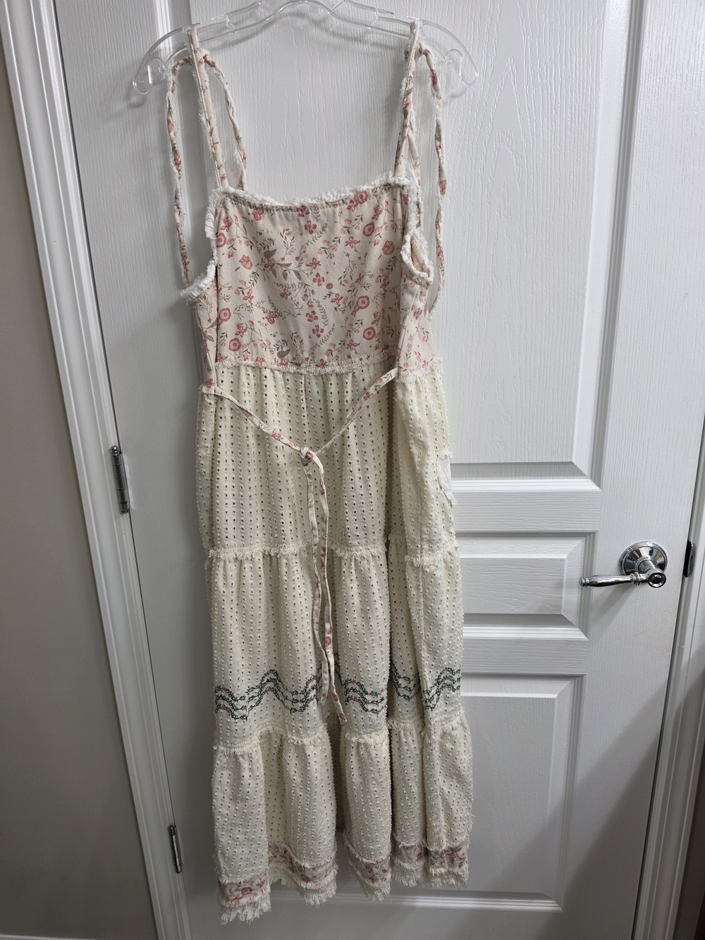 POL Cream Maxi Dress with Pink Floral Bodice - Picture 4 of 9